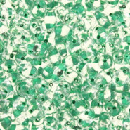 Matubo MiniDuo Perlen 4x2.5mm Crystal - Green-Lined